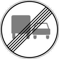 Российский дорожный знак 3.23 Конец зоны запрещения обгона грузовым автомобилям