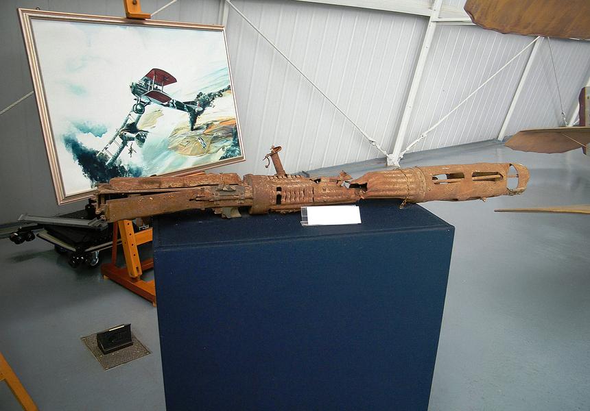Пулемет, снятый со SPAD S.VII, на котором Франческо Баракка погиб 19 июня 1918 года