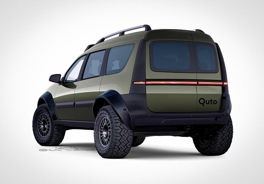 Появились изображения Lada Largus Cross в стиле киберпанк: эксклюзив Quto