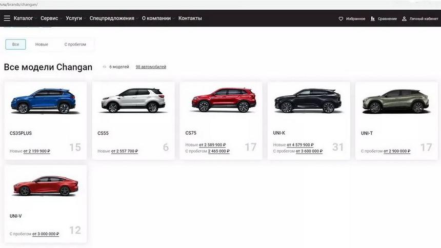 Скрин из каталога официального сайта «Авилон»
